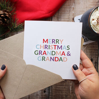'Merry Christmas Grandma And Grandad' Christmas Card, 3 of 4