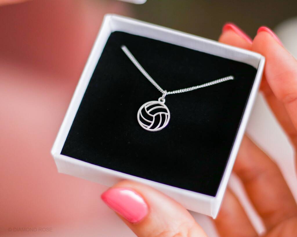 Volleyball Necklace In Sterling Silver, 1 of 7