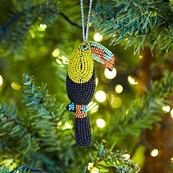 Beaded Toucan Christmas Decoration, 2 of 7
