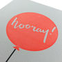 'Hooray' Balloon Letterpress Card, thumbnail 4 of 4