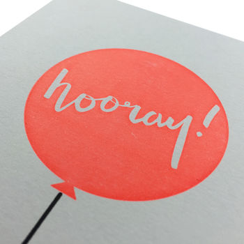 'Hooray' Balloon Letterpress Card, 4 of 4