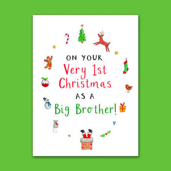 Baby 1st Christmas As Big Brother Card, 2 of 2