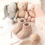 Baby Booties And Bunny Rabbit Toy Gift Set, thumbnail 10 of 12
