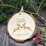 Personalised 'Mr And Mrs' Reindeer Wooden Decoration, thumbnail 2 of 2
