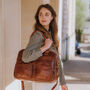 Large Leather Holdall Weekend Bag, thumbnail 1 of 6