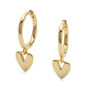 Gold Plated Or Sterling Silver Love Heart Hoop Earrings, thumbnail 2 of 7