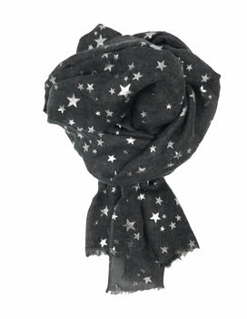 Stars Silver And Rose Gold Foil Scarf, 3 of 9