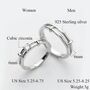 Adjustable Matching Couple Promise Striped Rings, thumbnail 5 of 6
