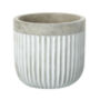White And Grey Striped Cement Planter, thumbnail 1 of 1