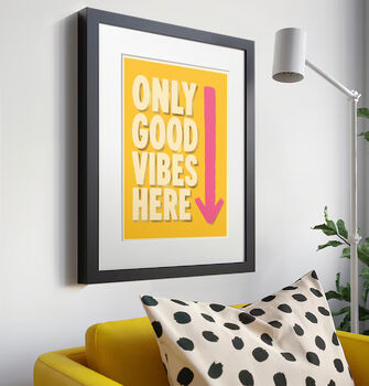 Good Vibes Only Positive Thinking Poster Housewarming Foil Art Print, 7 of 9