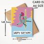 Pole Dancing Giraffe A6 Birthday Card, thumbnail 2 of 2