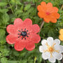 Ceramic Flower Cane Toppers And Bee Bath, thumbnail 1 of 11