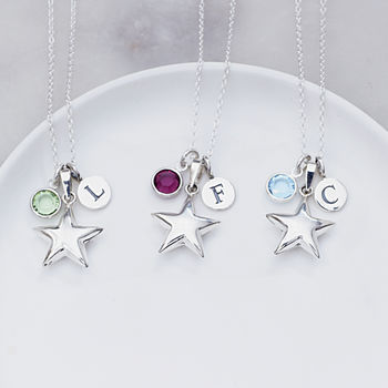 Birthstone Silver Star Necklace, 3 of 12