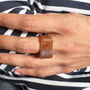 Amber Coloured Lucite Geometric Ring, thumbnail 3 of 8