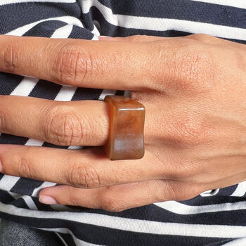 Amber Coloured Lucite Geometric Ring, 3 of 8