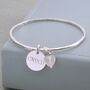 Personalised Sterling Silver Disc Charm Bangle, thumbnail 2 of 8