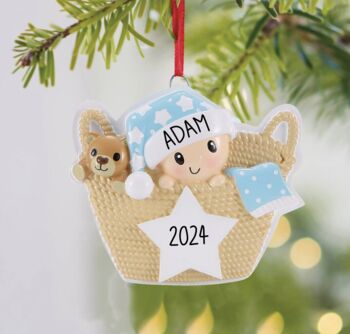 Personalised Baby's First Christmas Bauble Decoration, 3 of 3