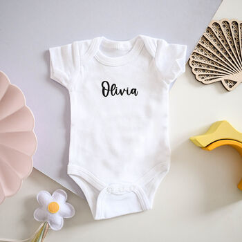 Personalised Short Sleeve Baby Name Bodysuit, 8 of 12