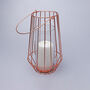 G Decor Geometric Copper Candle Holder With Glass, thumbnail 3 of 5
