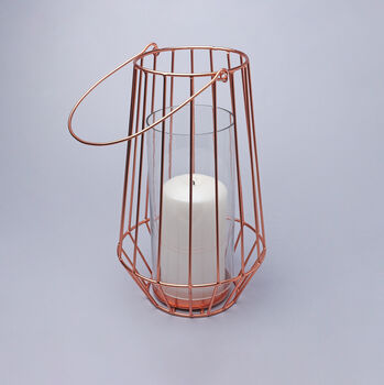 G Decor Geometric Copper Candle Holder With Glass, 3 of 5