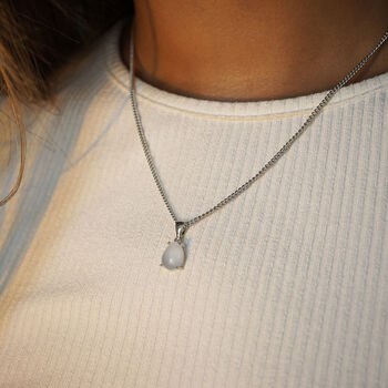 Natural Moonstone Pendant Necklace, 24k Plated, 4 of 7