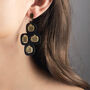 Black And Gold Mirror Statement Drop Earrings, thumbnail 1 of 4