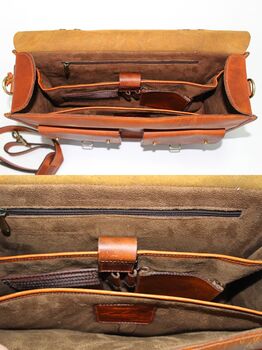 Personalised Handmade Leather Laptop Bag / Gift For Him, 9 of 12