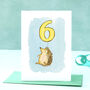 Hedgehog 6th Birthday Card, thumbnail 1 of 9