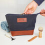 Personalised Canvas And Leather Wash Bag, thumbnail 1 of 6
