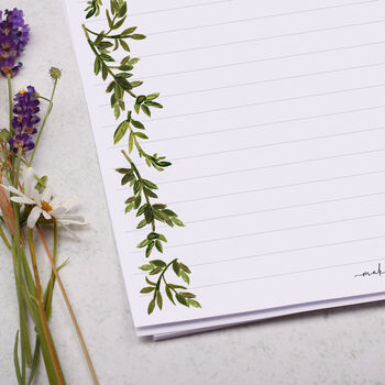 A4 Letter Writing Paper With Botanical Leaf Border, 2 of 4