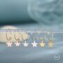 Sterling Silver Very Minimalist Star Hoop Earrings, thumbnail 1 of 11