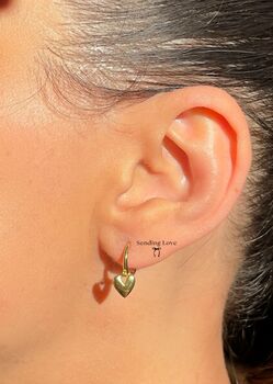 Bridesmaid Gold Heart Hoop Earrings Bridesmaid Thank You Gift, Wedding Jewellery, Bridesmaid Proposal Gift, 3 of 3