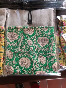 Handmade Book E Reader Tablet Sleeve, Nepali Cotton Green, 7 of 7