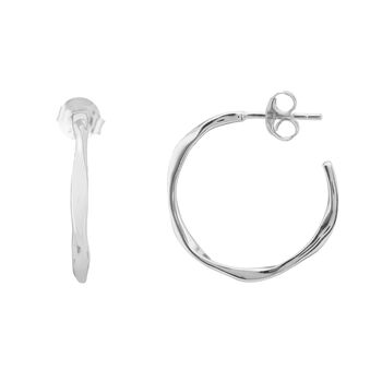 Ronda Piccolo Polished Sterling Silver Hoop Earrings, 3 of 4