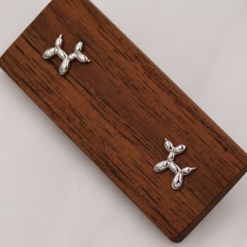Sterling Silver Balloon Dog Stud Earrings, 4 of 12