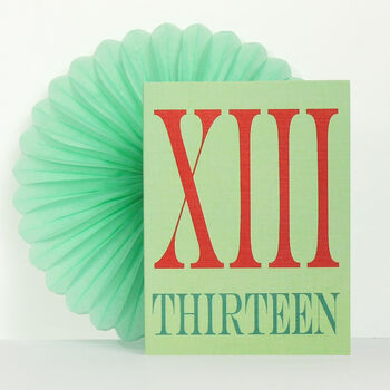 Mini Roman Numerals Thirteen Card, 5 of 5