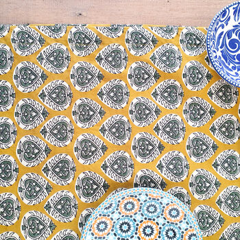 Set Of Two Placemats, Block Print, Handmade In India, 3 of 6