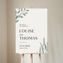 Watercolour Leaves Personalised Wedding Welcome Sign, thumbnail 2 of 4