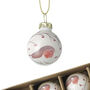 Elegant White And Red Robin Mini Christmas Baubles Set Of 15, thumbnail 2 of 5