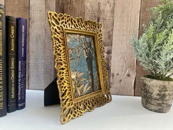 Gold Filigree Cut Out Ornate Photo Frame 4x6 Inch 15x20cm Home Decor Gift, 4 of 9