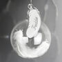 Personalised White Feather Glass Christmas Bauble, thumbnail 2 of 4