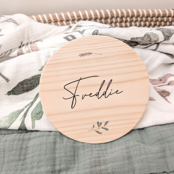 Personalised Baby Name Plaque | Wooden Newborn Announcement Sign, 4 of 9