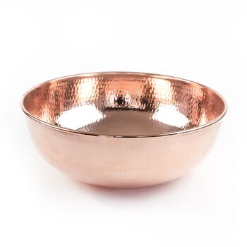 Hammered Copper Pedicure Foot Soaking Bowl, 400 Mm Diameter, 3 of 7