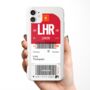 Personalised London Ticket Design Clear Phone Case, thumbnail 1 of 5