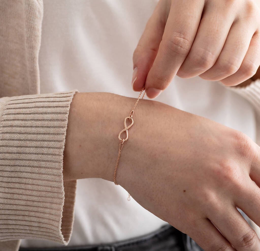 Rose Gold Sterling Silver Infinity Bracelet