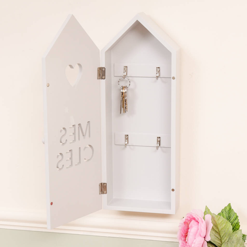 French Country Cottage Grey Wooden Key Box Holder By Dibor