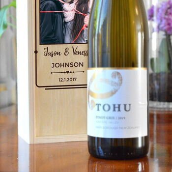 Personalised 5th Anniversary Wooden Wine Photo Design, 3 of 5