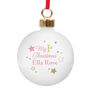 Personalised Pink Stars My 1st Christmas Bauble, thumbnail 2 of 3