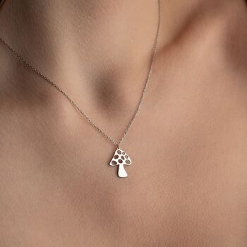 Sterling Silver Mushroom Necklace, 6 of 9