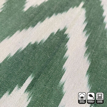 Green Zig Zag Hand Woven Ikat Cushion Cover, 8 of 10